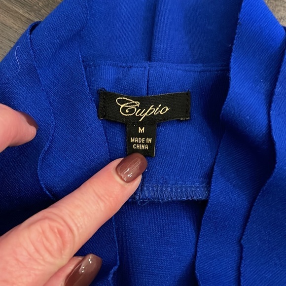 CUPIO Royal Blue Ruffle Tie Waist Open Jacket‎ Size Medium - Picture 4 of 5